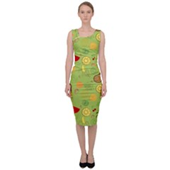 Art Fruits Pattern Sleeveless Pencil Dress by Maspions