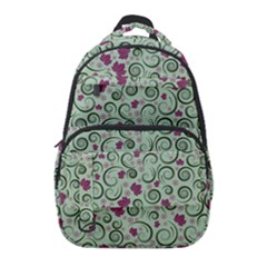 Swirls Foliage Leaves Green Carry-on Travel Backpack