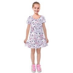 Sweet Kawaii Kitty Pattern (ai) Bk Kids  Short Sleeve Velvet Dress by dflcprintsclothing