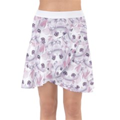 Sweet Kawaii Kitty Pattern (ai) Bk Wrap Front Skirt by dflcprintsclothing