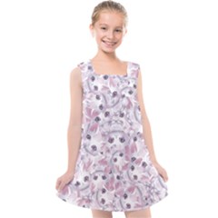 Sweet Kawaii Kitty Pattern (ai) Bk Kids  Cross Back Dress by dflcprintsclothing