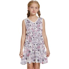 Sweet Kawaii Kitty Pattern (ai) Bk Kids  Sleeveless Tiered Mini Dress by dflcprintsclothing