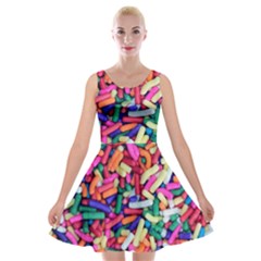 Colorful Candy Texture, Close-up Velvet Skater Dress by kyorashop23