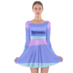 Pastel Colour, Blue, Lilac, Orange, Pastel, Pink, Romance Long Sleeve Skater Dress by kyorashop23