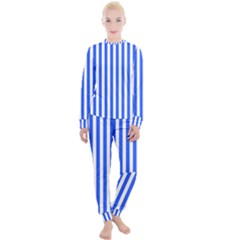 Blue Stripes, Sticker, Stickers Women s Lounge Set by kyorashop23