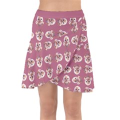 Whimsy Chickens Pattern Wrap Front Skirt by dflcprintsclothing