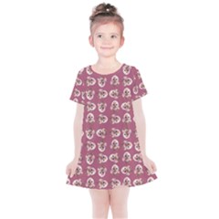 Whimsy Chickens Pattern Kids  Simple Cotton Dress by dflcprintsclothing