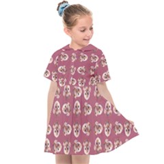 Whimsy Chickens Pattern Kids  Sailor Dress by dflcprintsclothing