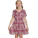 Whimsy Chickens Pattern Kids  Short Sleeve Tiered Mini Dress View1