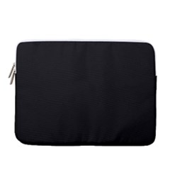 Plain Black Black 14  Vertical Laptop Sleeve Case With Pocket