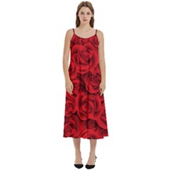 Red Roses , Red Buds, Red Roses Casual Spaghetti Strap Midi Dress by kyorashop23