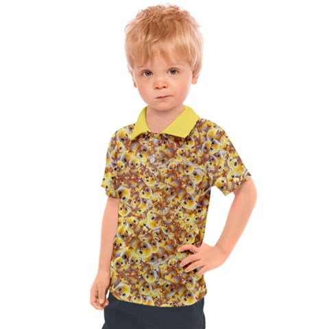 Whimsy Chickens Pattern (ai) Kids  Polo T-shirt by dflcprintsclothing