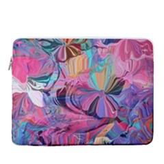 Marbling Blend  15  Vertical Laptop Sleeve Case With Pocket by kaleidomarblingart