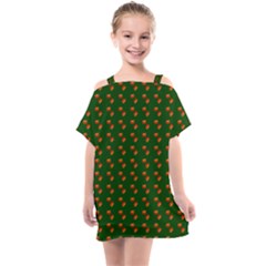 Kawaii Pumpkin Patt Green Kids  One Piece Chiffon Dress by snowwhitegirl