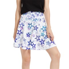 Christmas Stars Background Waistband Skirt by Posterlux