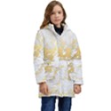 Marble Pattern Kids  Hooded Longline Puffer Jacket View1