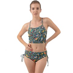 Birds Pattern Flowers Whimsical Mini Tank Bikini Set by Salmanaz77