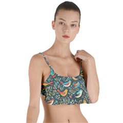 Birds Pattern Flowers Whimsical Layered Top Bikini Top  by Salmanaz77