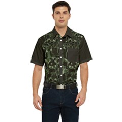 Precision Pursuit: Hunting Motif Camouflage Pattern Men s Short Sleeve Pocket Shirt  by dflcprintsclothing