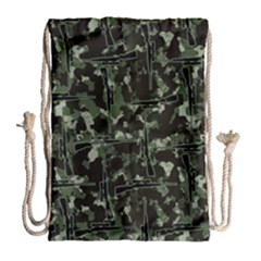 Hunting Motif Camouflage Pattern Print Bk Drawstring Bag (large) by dflcprintsclothing