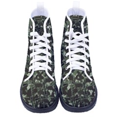 Hunting Motif Camouflage Pattern Print Bk Men s High-top Canvas Sneakers by dflcprintsclothing