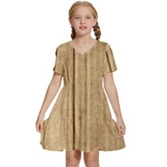 Brown Cardboard Texture Macro, Cardboard, Cardboard Kids  Short Sleeve Tiered Mini Dress by kyorashop23