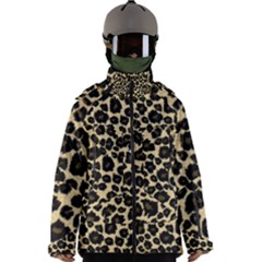 Jaguar Skin Texture, Jaguar Wool Texture, Yellow Men s Zip Ski And Snowboard Waterproof Breathable Jacket by kyorashop23