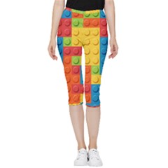 Lego Bricks, Colorful Dots Background Inside Out Lightweight Velour Capri Leggings  by kyorashop23