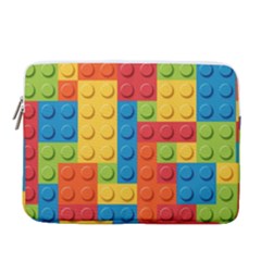 Lego Bricks, Colorful Dots Background 14  Vertical Laptop Sleeve Case With Pocket