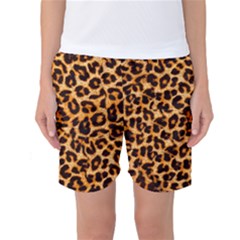 Leopard Skin Texture Macro, Brown Women s Basketball Shorts by kyorashop23