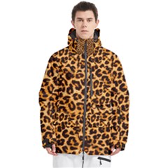 Leopard Skin Texture Macro, Brown Men s Multi Pockets Zip Ski And Snowboard Waterproof Breathable Jacket by kyorashop23