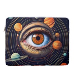 Eye Of The Universe (ai) 15  Vertical Laptop Sleeve Case With Pocket by dflcprintsclothing