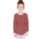 Illustrations Ajrak Abstract Design Pattern Kids  Long Sleeve T-Shirt View1