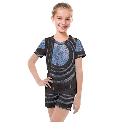 Building Ceiling Structure Dome Kids  Mesh T-shirt And Shorts Set by Apenda