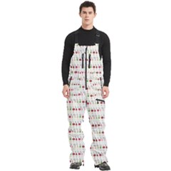 Wine Glass Pattern Men s Front Zip Ski And Snowboard Bib Pants by anzea