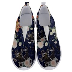 Japanese Wave Koi Illustration Pattern No Lace Lightweight Shoes by Ndabl3x