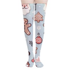 Christmas Cartoon Pattern Thigh High Stockings