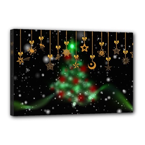 Christmas Star Jewellery Canvas 18  X 12  (stretched) by anzea