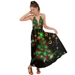 Christmas Star Jewellery Backless Maxi Beach Dress by anzea