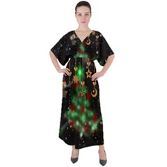 Christmas Star Jewellery V-neck Boho Style Maxi Dress by anzea