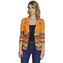 Hamburger Women s One-button 3/4 Sleeve Short Jacket by anzea