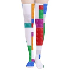 Colorful Bricks, Bricks, Colorful, Colors, Games, Lego, Rainbow Thigh High Stockings