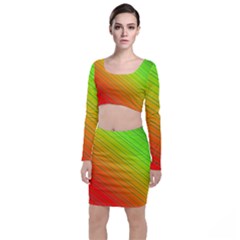 Orange Green Gradient Hunter Top And Skirt Sets by Dutashop