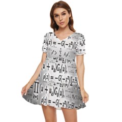 Math Formula Tiered Short Sleeve Babydoll Dress by Bedest