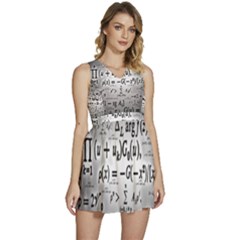 Math Formula Sleeveless High Waist Mini Dress by Bedest