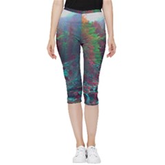 Foroest Nature Trippy Inside Out Lightweight Velour Capri Leggings  by Bedest