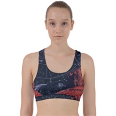 Astrology Surreal Surrealism Trippy Visual Art Back Weave Sports Bra by Bedest