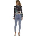 Abstract Colorful Texture Long Sleeve V-Neck Top View4