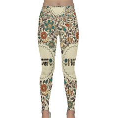 Seamless Pattern With Flower Birds Lightweight Velour Classic Yoga Leggings by Bedest