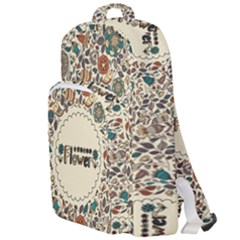 Seamless Pattern With Flower Birds Double Compartment Backpack by Bedest